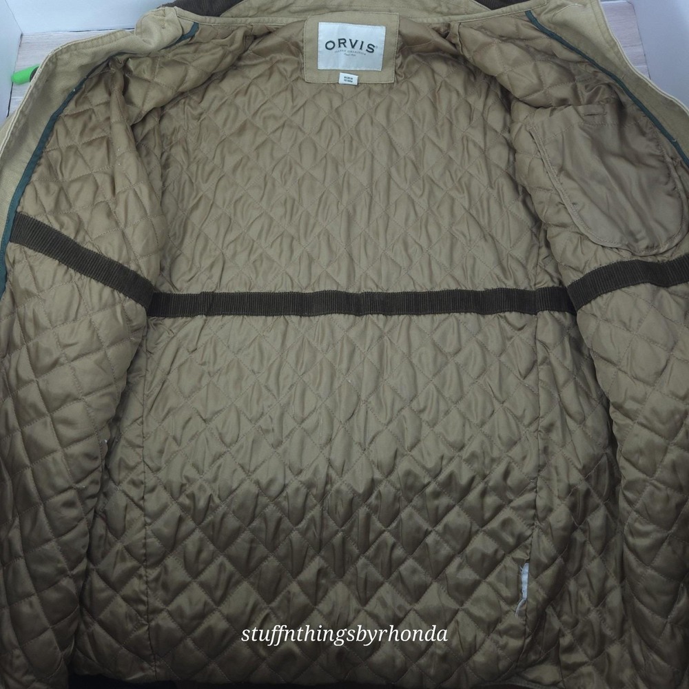 Orvis Classic Collection Field Coat Brown Barn Quilted Hunting Jacket Mens Med - Picture 9 of 11